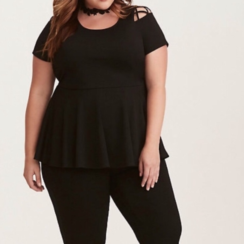 Black peplum top